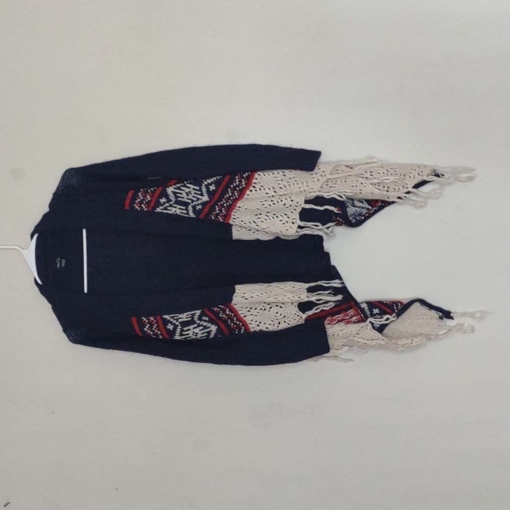 Rue 21 acrylic open cardigan. Size M Fringe Sleeved Crocheted Boho
